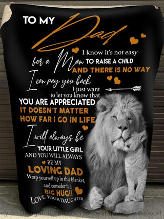 Gift For Dad Lion Daughter To Dad Be My Loving Dad Premium Fleece Blanket Gifts For Daddy From Daughter