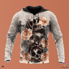 Skull Gift Skull Cross Flowers Hoodie US Unisex Size Hoodie CH