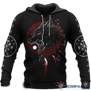 Gift For Viking Lover Gift For Wolf Lover Viking Wolf US Unisex Size Hoodie CH