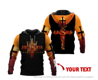 Gift For Christian Personalized Jesus Saved My Life Hoodie HG