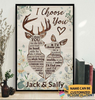Personalized Deer I Choose You Poster HG first valentine gift for boyfriend And Girlfriend valentine's day poster