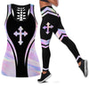 Gift For Christian Jesus Pink Hologram Color Tank Top And Leggings Set