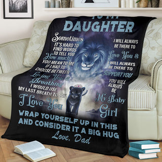 Gift For Dad Dad To Daughter To My Daughter Love Daughter Lion Blanket HG