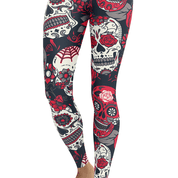 Skull Red Leggings - designfullprint