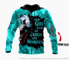 Gift For Christian Gift For Horse Lover Teal This Girl Runs On Jesus And Horses Pullover Zip Up Hoodie Sweatshirt Tshirt US Unisex Size HG