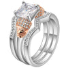 Luxurious Cubic Zirconia Rose Gold Skull Ring