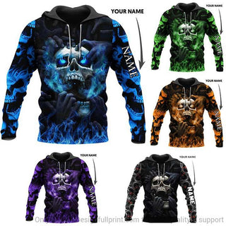 Skull Gift Eyes Screaming Personalized 3D Skull Hoodie Skull Clothing