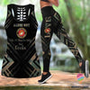 Marine Frau Tank Top und Leggings Set