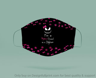 Skull Gift Im A Nightmare Dressed As A Daydream Pink Halloween Skulls Mask 3-pack