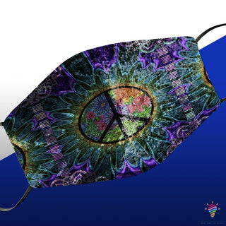 Gift For Hippie Hippie Peace Flower Velvet Mask 3 Pack