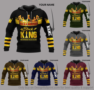 Black Pride Multicolor Black King Most Important Piece In The Game Personalized Unisex Hoodie