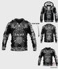 Gift For Viking Lover Black And White Viking Odin Viking Pattern Personalized Pullover or Zip Up Hoodie or Long Sleeve Shirt or Fleece Hoodie
