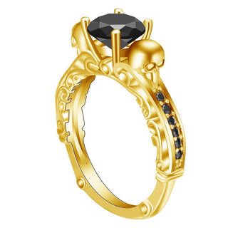 Trendy Zircon Rose Gold Skull Rings