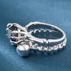 Rhodium Plated Double Skull Ring Set