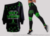 I Dont Look Sick Green Mental Health Awareness Off Shoulder Long Sleeves Top and Leggings Set