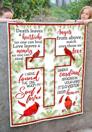 Cardinals Bird Love Angle In Heaven Message From Heaven Blanket HG Memorial Gifts