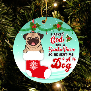 Pug Asked Ornament LH