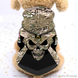Skull Gift Gift For Veteran Lover Gift For Army Custom Military Dog Zip-up Hoodie Army Skull Military Hoodie Army Veteran Hoodie Personalized Dog Hoodie HG happy hoodie for dogs puppy hoodies Gifts For Dog Lovers