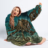 Octopus Gift In The Ocean Octopus Wearable Blanket Snug Hoodie For Teens And Adults