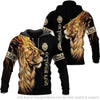 October King Lion The King 3D Unisex Pullover or Zipup Hoodie HH
