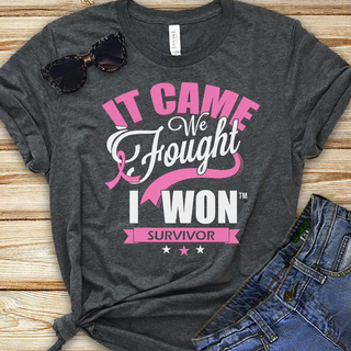 It Came We Fought I Won Survivor – Breast Cancer Cotton Shirt
