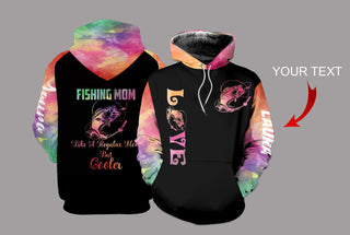 Gift For Fishing Mom Mother Day Gift Fishing Mom Like A Regular Mom But Cooler Mom Fishing Colorful Personalized US Unisex Size Hoodie