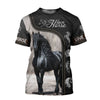 Gift For Horse Lover Love Horse 3D All Over Printed Shirts Black
