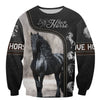 Gift For Horse Lover Love Horse 3D All Over Printed Shirts Black