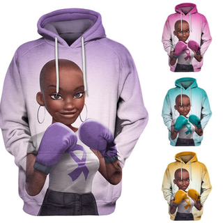 Ribbon Awareness Colors Warrior Health Awareness Melanin Hoodie