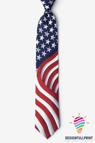 Waves American Flag Tie HG