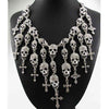 Crystal Rhinestone Skull & Cross Necklace