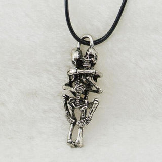 Men Infinity Tibet Silver Black Stainless Steel Skull Pendant Chain Necklace
