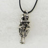 Men Infinity Tibet Silver Black Stainless Steel Skull Pendant Chain Necklace