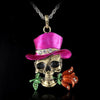 Skull Flower Crystal Necklace