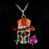 Skull Flower Crystal Necklace