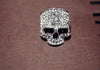 Vintage Europe Silver Colored Simulated Diamond Skull Ring