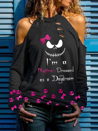 Iam A Nightmare Dressed As A Daydream Cut Out Shoulder Top PA