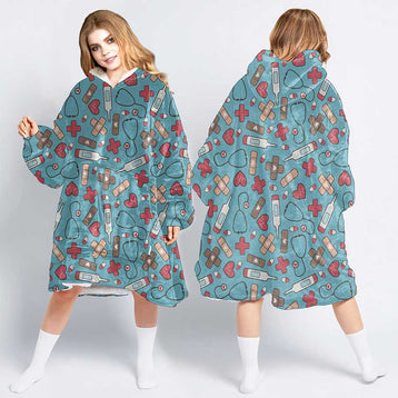Gifts For Nurses Medical Supplies Wearable Blanket Snug Hoodie For Teens And Adults