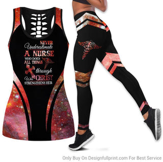 Gifts For Nurses Never Underestimate A Nurse Tank Top And Leggings Set