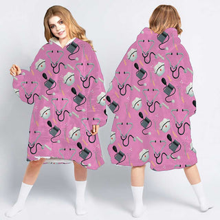Gifts For Nurses Medical Supplies Pink Wearable Blanket Snug Hoodie For Teens And Adults
