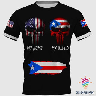 Gift for American My Home Puerto Rican My Blood Unisex T Shirt or Hoodie LN