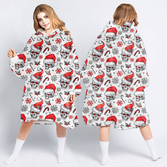 Christmas Xmas Gifts Skull Gifts For Skull Lovers Skull Wearable Blanket Snug Hoodie For Teens And Adults HG