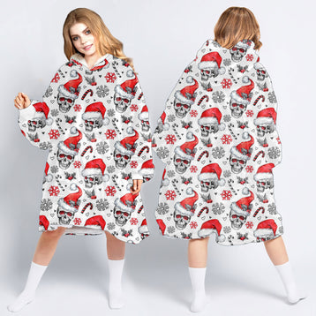 Christmas Xmas Gifts Skull Gifts For Skull Lovers Skull Wearable Blanket Snug Hoodie For Teens And Adults HG