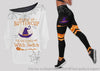 White Halloween You Just Flipped My Witch Switch Off Shoulder Long Sleeve Top and Leggings Set