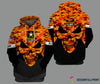 Skull Gift Gift For Army Personalized Orange Army Skull Unisex Size Hoodie LN