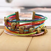 Colorful Skull Woven Wax Cord Bracelet