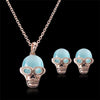 Skull Opal Pendant Jewelry Set
