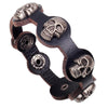 Retro Skull Rivet Leather Cuff Bracelet