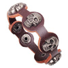 Retro Skull Rivet Leather Cuff Bracelet