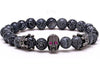 Braided Vintage Skull Leather Bracelet
